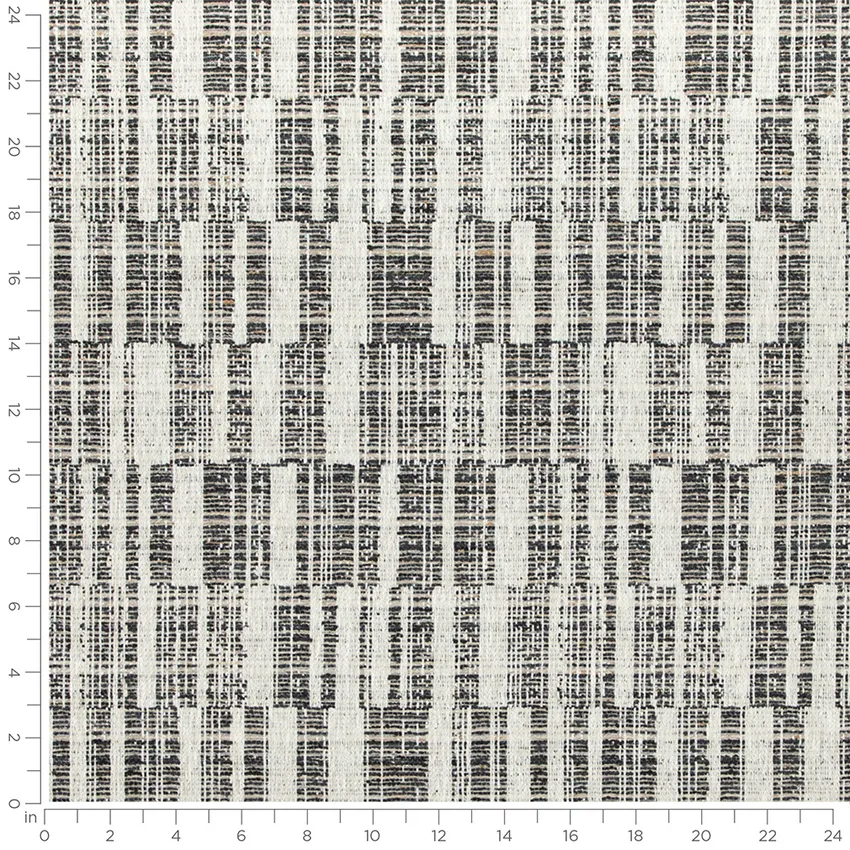 Maren Shadow Grey & Silver Abstract & Geometric Woven Patterns Upholstery Fabric by the Yard — Scale in inches