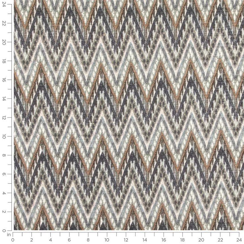 Denver Horizon Aqua & Teal and Blue Abstract & Geometric Prints Upholstery Fabric by the Yard — Scale in inches
