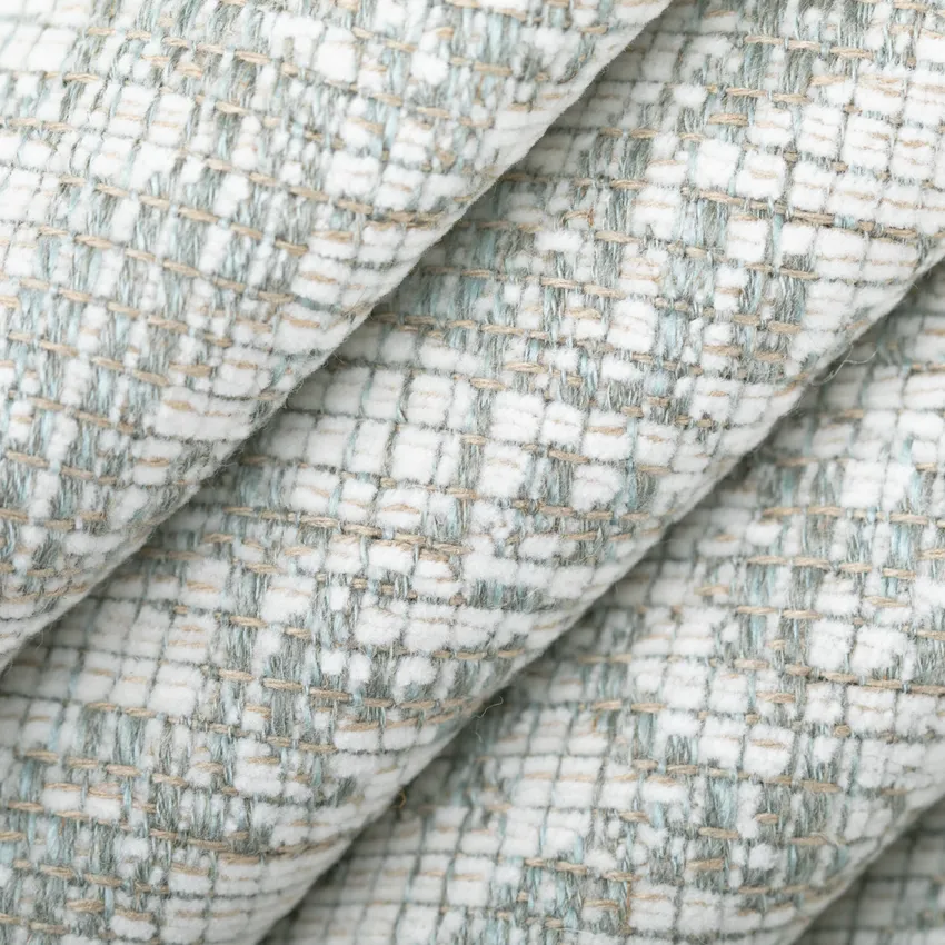 Paula Aqua & Teal Abstract & Geometric Linen & Linen Looks Upholstery Fabric by the Yard — Upholstery Fabric