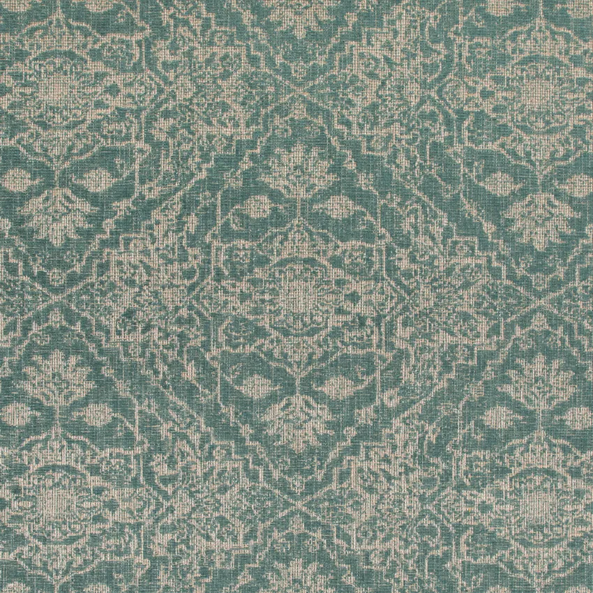 Paula Surf Aqua & Teal Abstract & Geometric Linen & Linen Looks Upholstery Fabric by the Yard