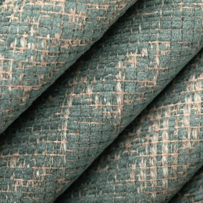Paula Surf Aqua & Teal Abstract & Geometric Linen & Linen Looks Upholstery Fabric by the Yard — Upholstery Fabric