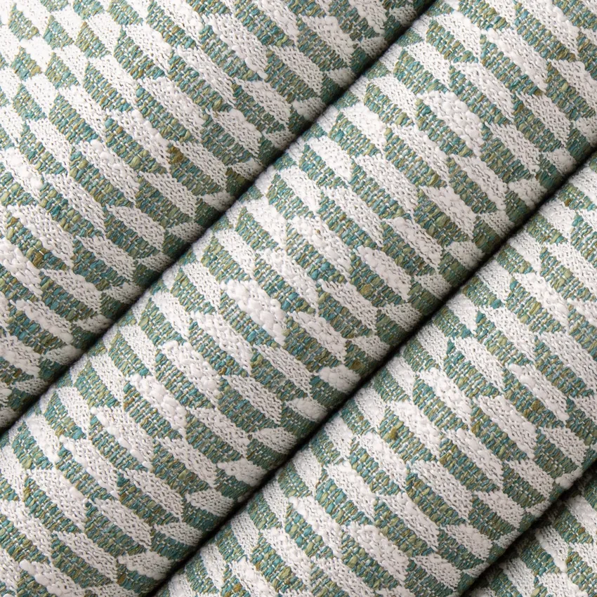 Sloane Caribbean Aqua & Teal Abstract & Geometric Woven Patterns Upholstery Fabric by the Yard — Upholstery Fabric