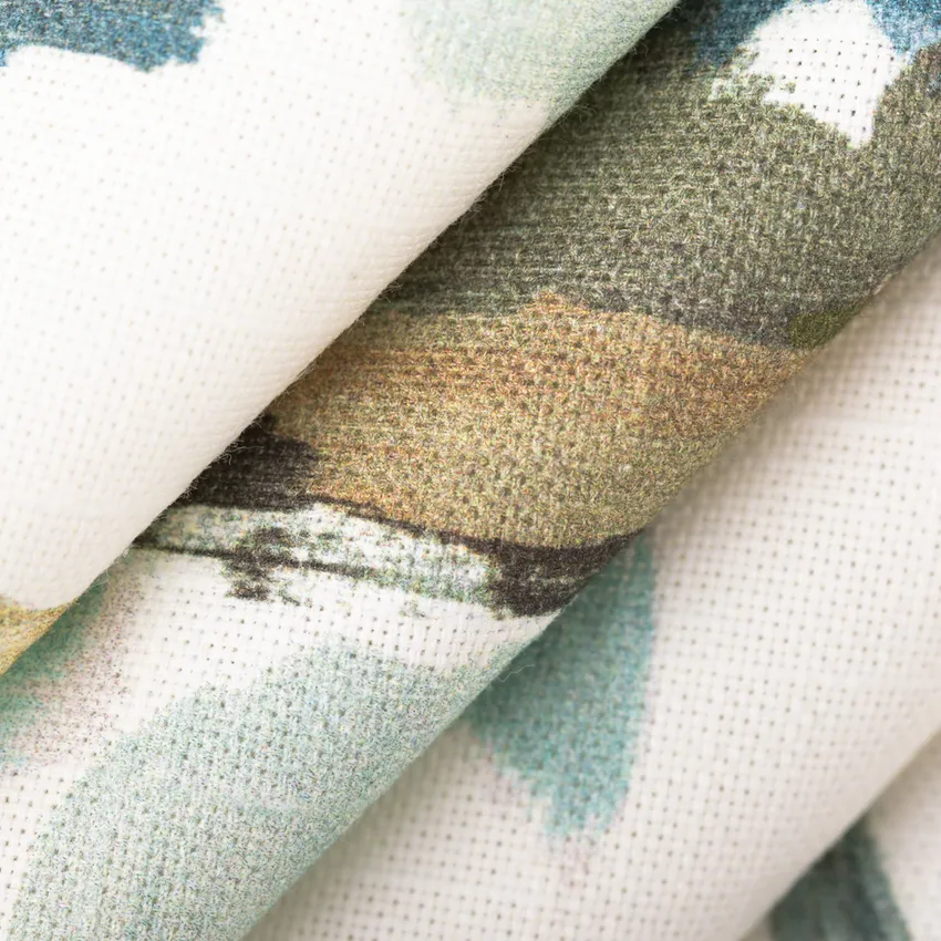 Laguna Breeze Aqua & Teal Abstract & Geometric Linen & Linen Looks Drapery and Upholstery Fabric by the Yard — Upholstery and Drapery Fabric