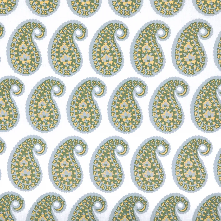 Celeste Silversage Aqua & Teal Abstract & Geometric Linen & Linen Looks Drapery and Upholstery Fabric by the Yard
