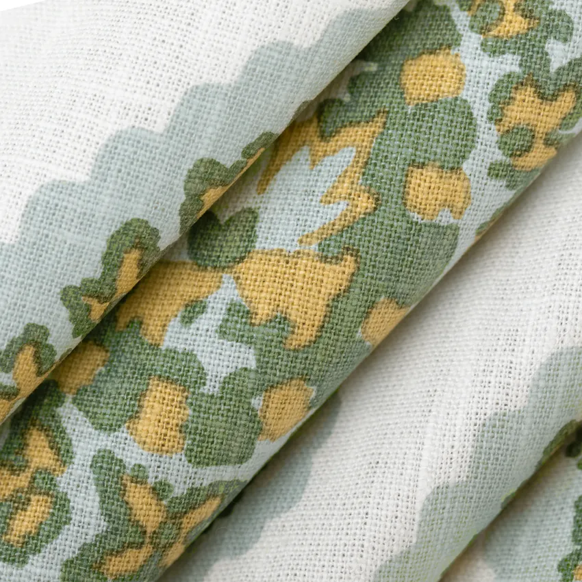 Celeste Silversage Aqua & Teal Abstract & Geometric Linen & Linen Looks Drapery and Upholstery Fabric by the Yard — Upholstery and Drapery Fabric