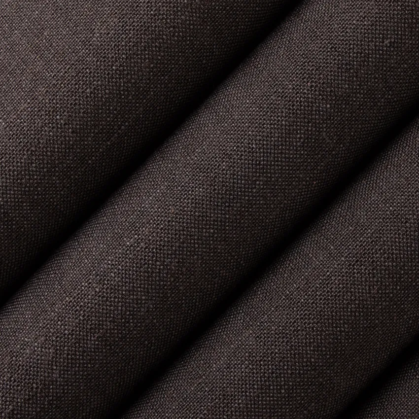 Gia Jet Black Plain & Solid Linen & Linen Looks Drapery and Upholstery Fabric by the Yard — Upholstery and Drapery Fabric