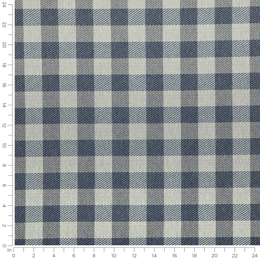 Weston Capri Aqua & Teal Plaid Woven Patterns Upholstery Fabric by the Yard — Scale in inches