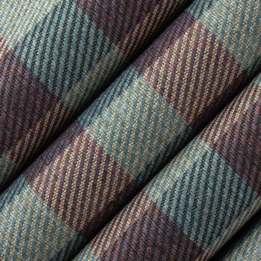 Weston Jewel Blue and Purple Plaid Woven Patterns Upholstery Fabric by the Yard — Upholstery Fabric