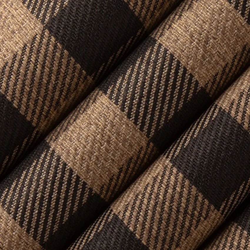 Weston Raven Black Plaid Woven Patterns Upholstery Fabric by the Yard — Upholstery Fabric