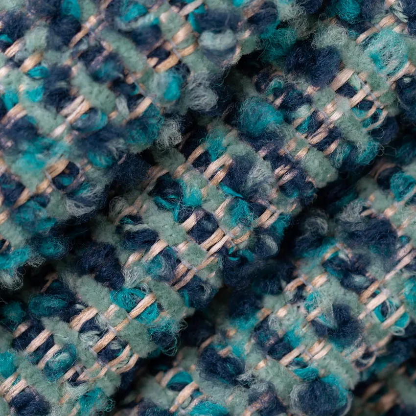 Lizzy Bay Aqua & Teal Plain & Solid Boucle Upholstery Fabric by the Yard — Upholstery Fabric