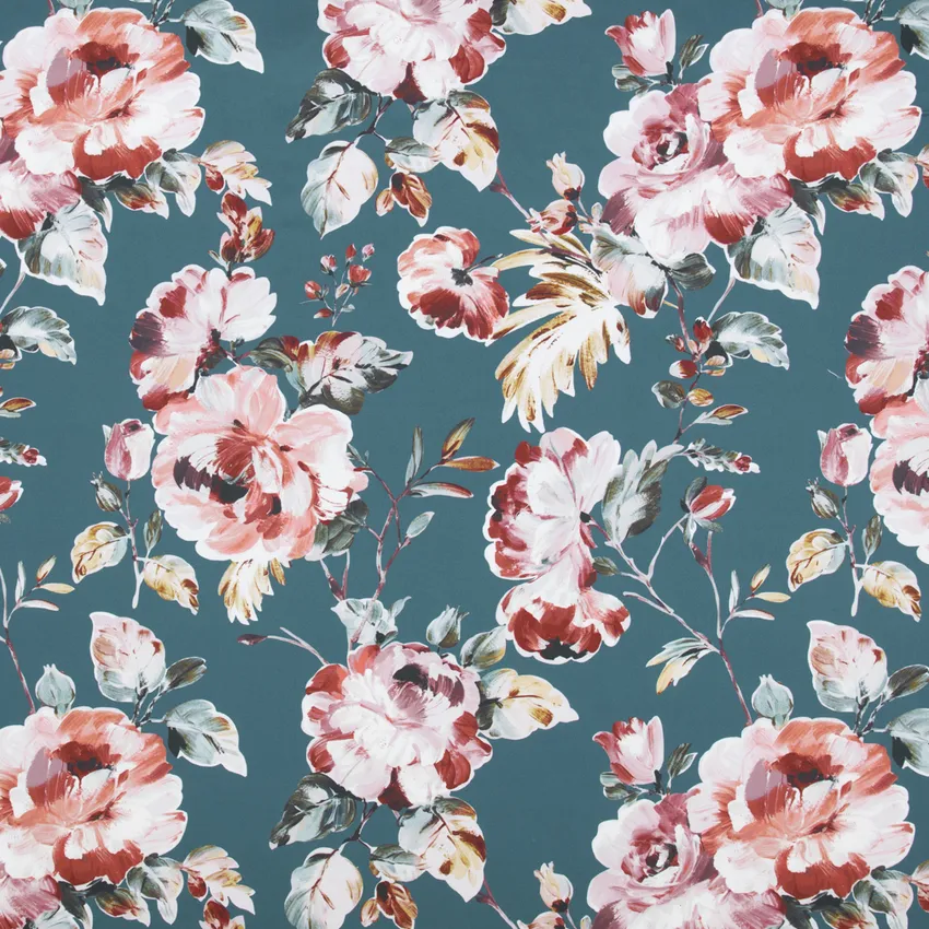 Tiffany Prussian Aqua & Teal   Drapery and Upholstery Fabric by the Yard