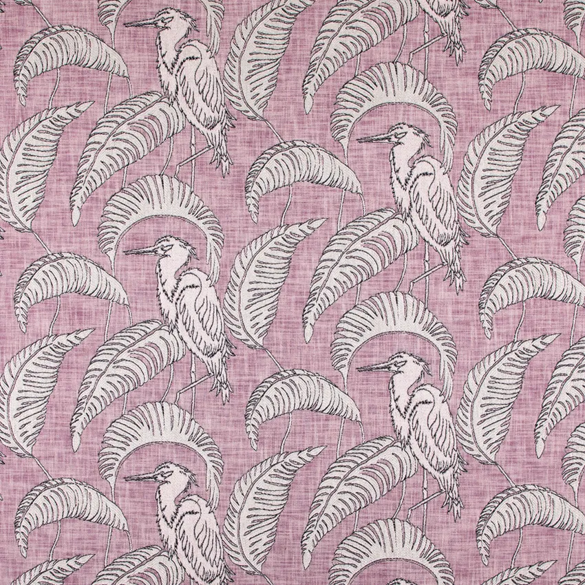 Blake Orchid Purple Birds Linen & Linen Looks Upholstery Fabric by the Yard