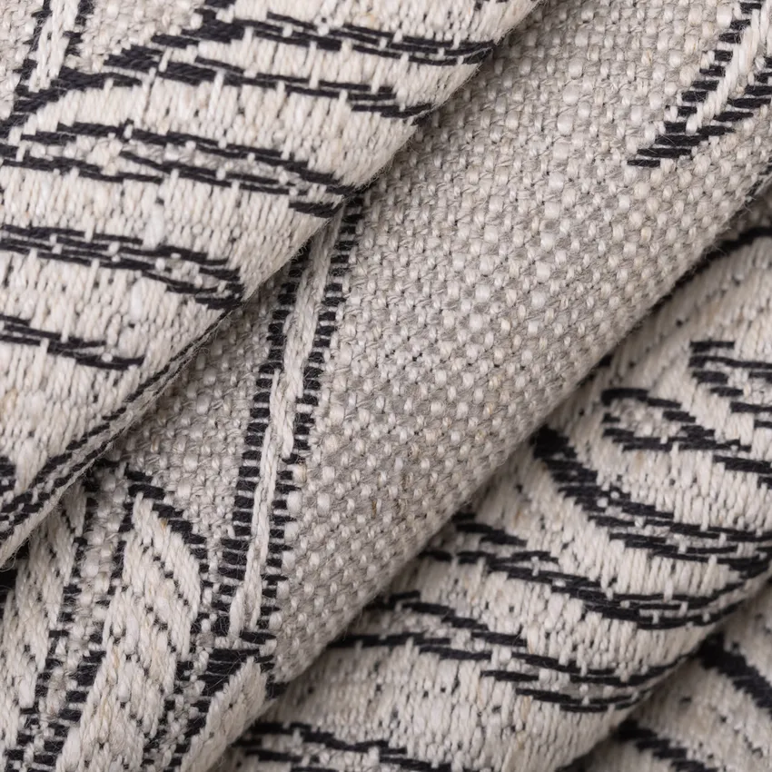 Blake Peppercorn Black and Grey & Silver Birds Linen & Linen Looks Upholstery Fabric by the Yard — Upholstery Fabric