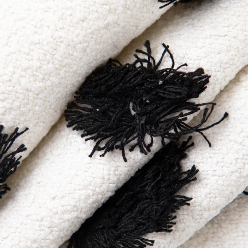 Baxter Domino Black Abstract & Geometric Eyelash Upholstery Fabric by the Yard — Upholstery Fabric