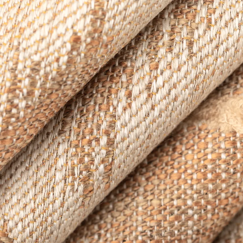 Neville Cider Brown Abstract & Geometric Linen & Linen Looks Upholstery Fabric by the Yard — Upholstery Fabric