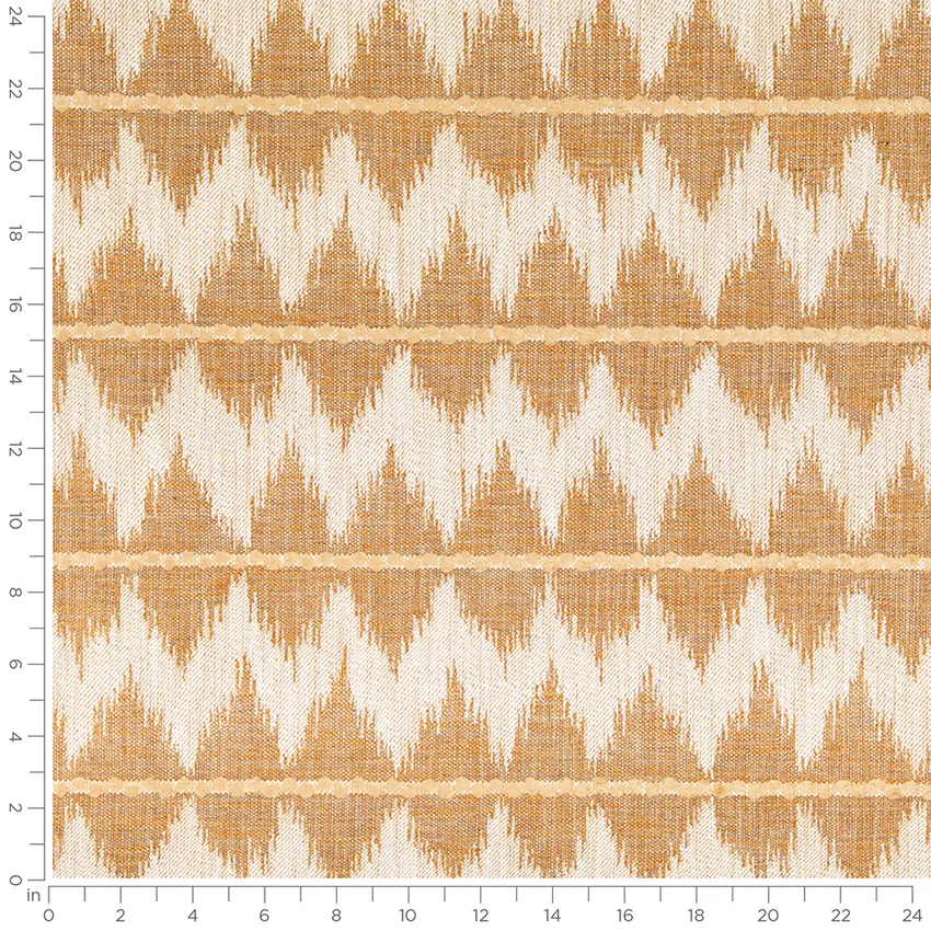 Neville Cider Brown Abstract & Geometric Linen & Linen Looks Upholstery Fabric by the Yard — Scale in inches