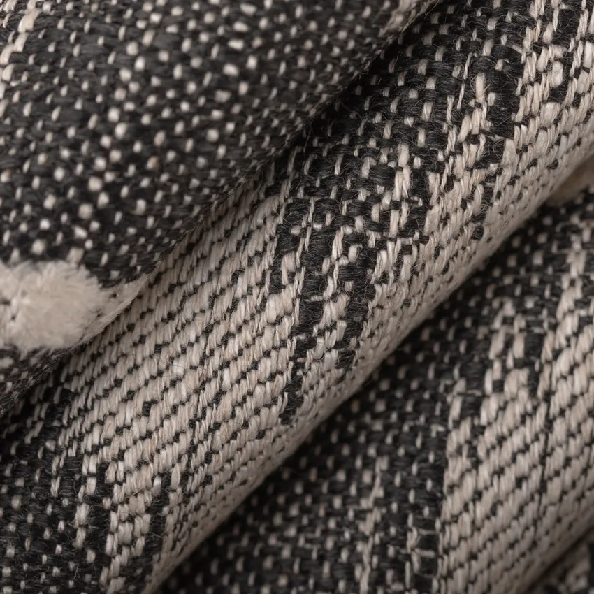 Neville Dusk Black Abstract & Geometric Linen & Linen Looks Upholstery Fabric by the Yard — Upholstery Fabric