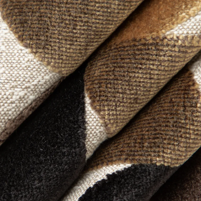 Irene Midnight Black and Gold & Yellow Abstract & Geometric Velvet Upholstery Fabric by the Yard — Upholstery Fabric