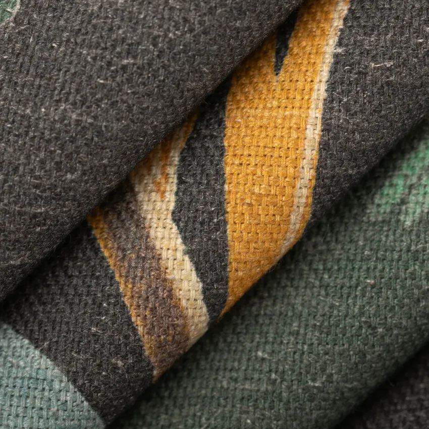 Areesa Black Sand Black and Gold & Yellow Abstract & Geometric Linen & Linen Looks Drapery and Upholstery Fabric by the Yard — Upholstery and Drapery Fabric