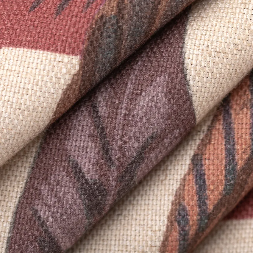 Areesa Rosewood Gold & Yellow and Purple Abstract & Geometric Linen & Linen Looks Drapery and Upholstery Fabric by the Yard — Upholstery and Drapery Fabric