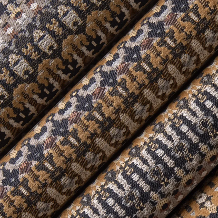 Soren Blackstone Black and Gold & Yellow Abstract & Geometric Woven Patterns Upholstery Fabric by the Yard — Upholstery Fabric