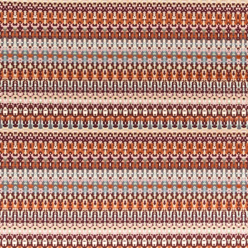 Soren Maroon Orange & Rust and Red & Burgundy Abstract & Geometric Woven Patterns Upholstery Fabric by the Yard