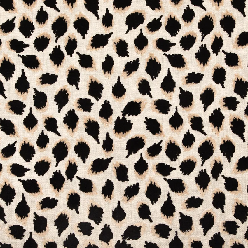 Salvador Jaguar Black Abstract & Geometric Velvet Upholstery Fabric by the Yard