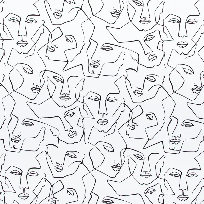 Vogue Black Dress Black Abstract & Geometric Prints Drapery and Upholstery Fabric by the Yard