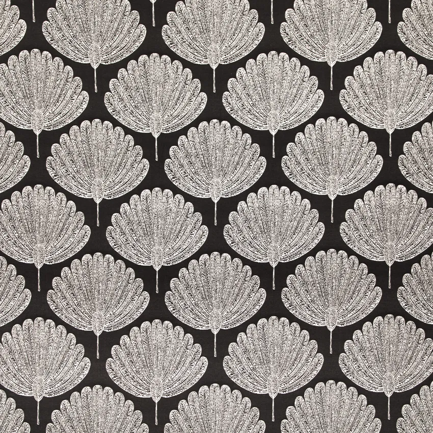 Seraphina Mascara Black Abstract & Geometric Woven Patterns Upholstery Fabric by the Yard