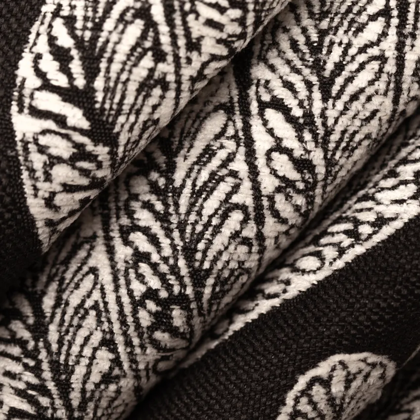 Seraphina Mascara Black Abstract & Geometric Woven Patterns Upholstery Fabric by the Yard — Upholstery Fabric
