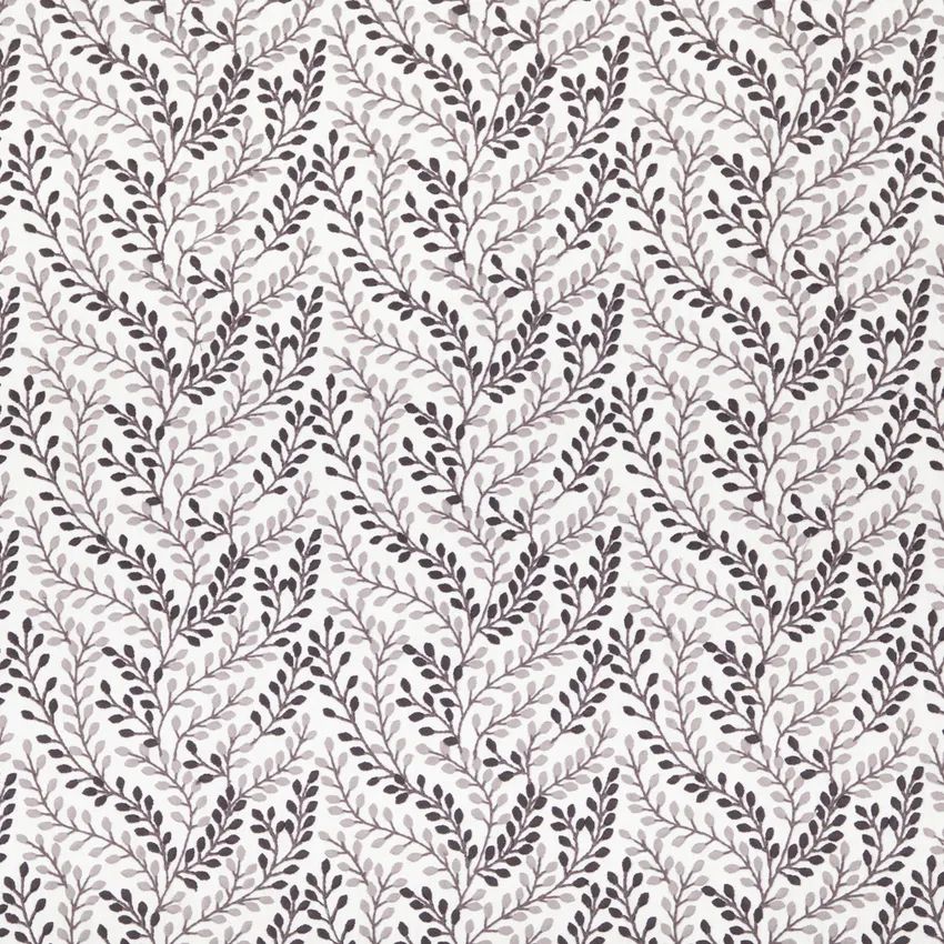 Brianna Soot Black and Grey & Silver Abstract & Geometric Embroidery Drapery and Upholstery Fabric by the Yard