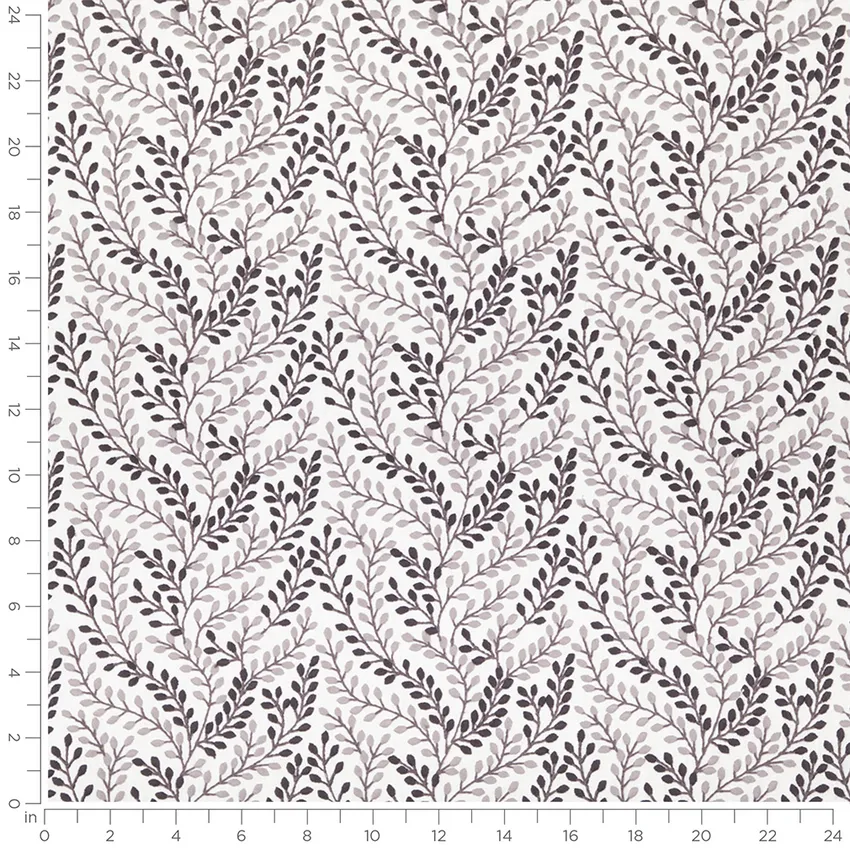 Brianna Soot Black and Grey & Silver Abstract & Geometric Embroidery Drapery and Upholstery Fabric by the Yard — Scale in inches
