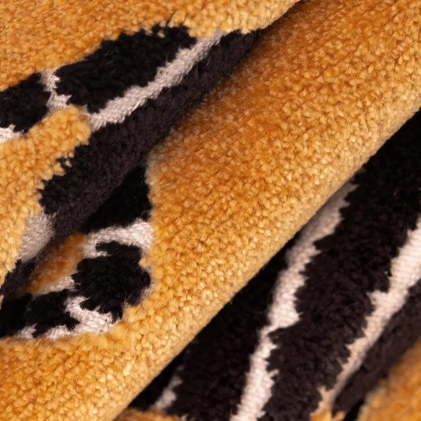 Zara Gold & Yellow Abstract & Geometric Velvet Upholstery Fabric by the Yard — Upholstery Fabric
