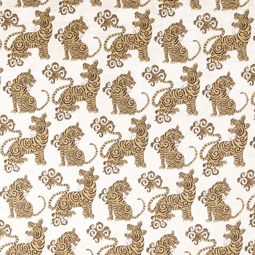 Sunda Peanut Brown and Gold & Yellow Global Chenille Upholstery Fabric by the Yard