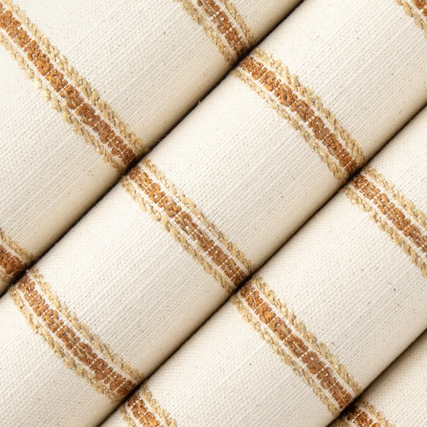 Lionel Nugget Brown and Gold & Yellow Stripe Woven Patterns Upholstery Fabric by the Yard — Upholstery Fabric