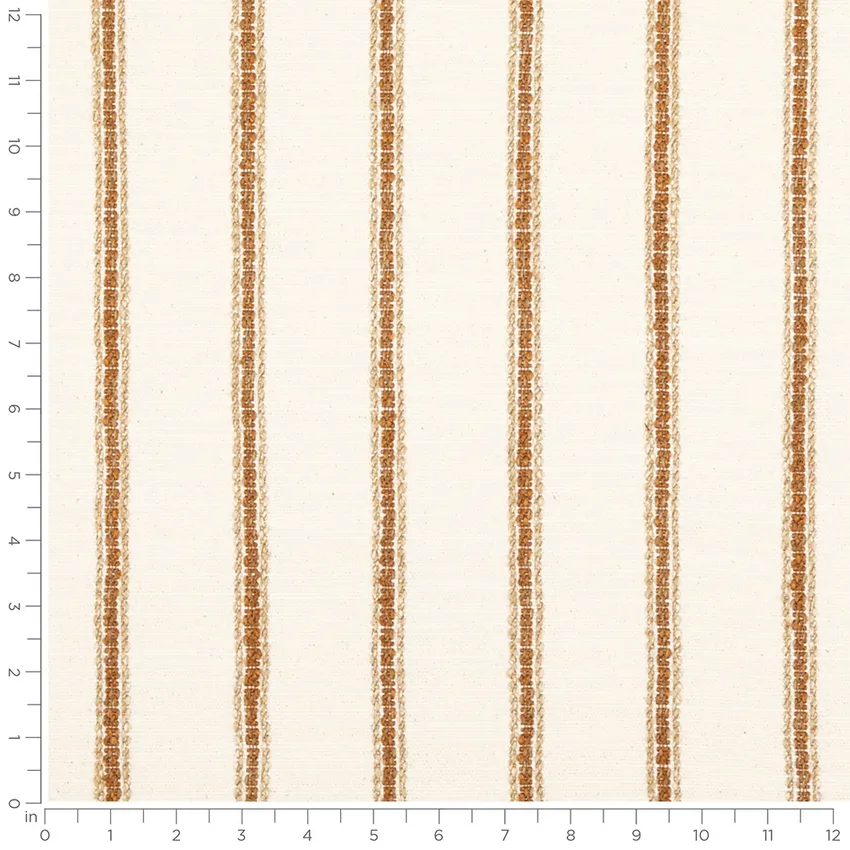 Lionel Nugget Brown and Gold & Yellow Stripe Woven Patterns Upholstery Fabric by the Yard — Scale in inches