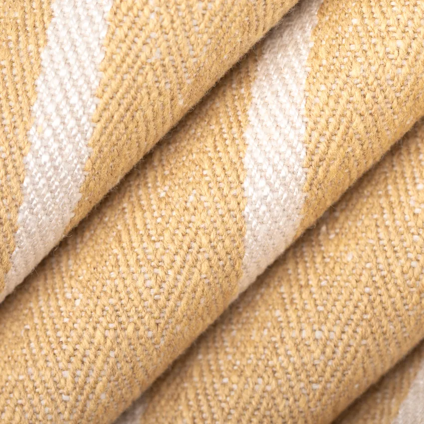 Mason Grain Gold & Yellow and Neutral Stripe Linen & Linen Looks Drapery and Upholstery Fabric by the Yard — Upholstery and Drapery Fabric