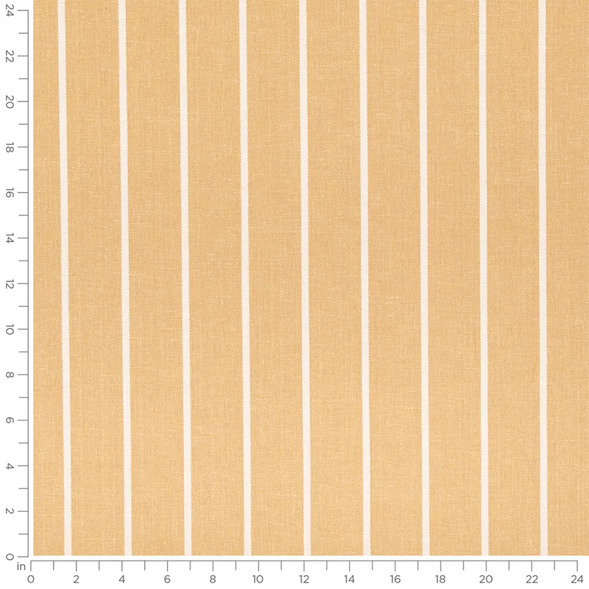 Mason Grain Gold & Yellow and Neutral Stripe Linen & Linen Looks Drapery and Upholstery Fabric by the Yard — Scale in inches