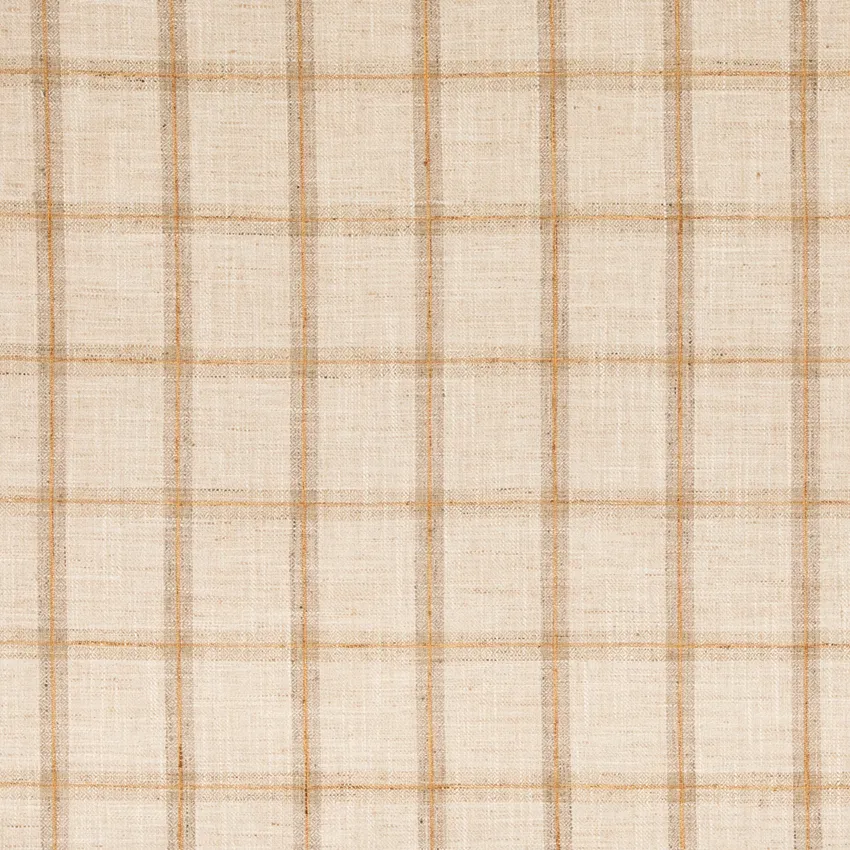 Ferris Cashew Brown and Gold & Yellow Plaid Woven Patterns Drapery and Upholstery Fabric by the Yard