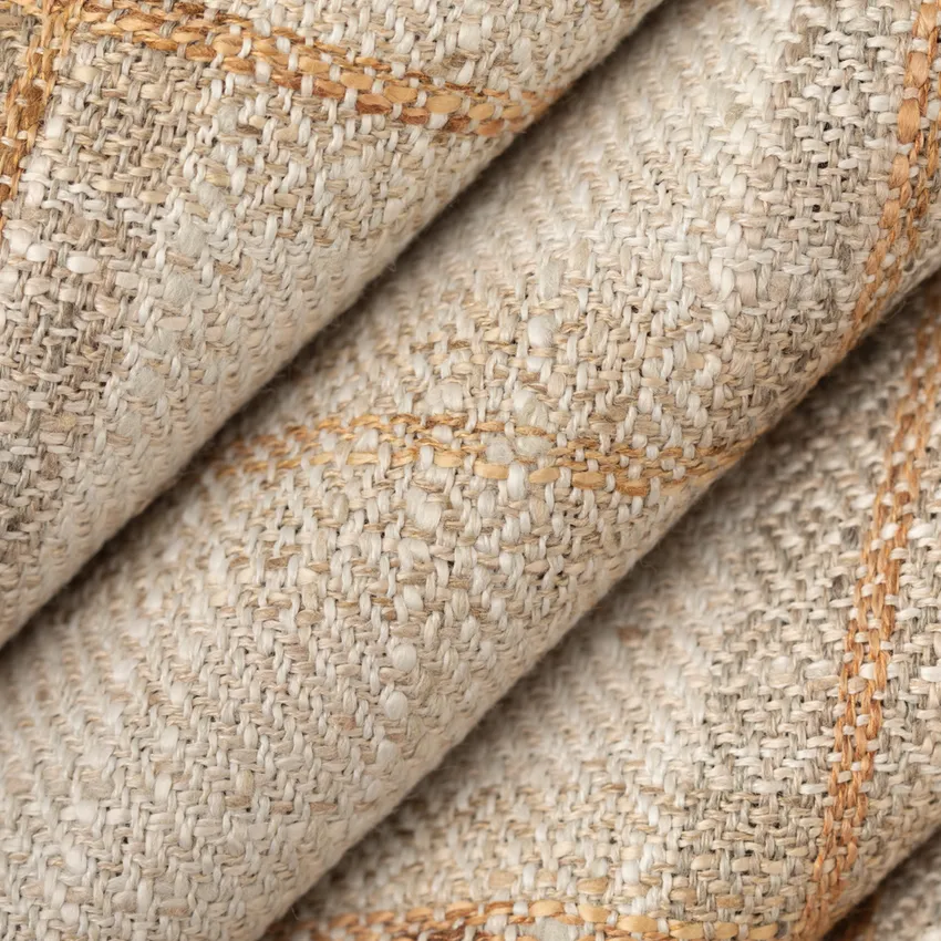 Ferris Cashew Brown and Gold & Yellow Plaid Woven Patterns Drapery and Upholstery Fabric by the Yard — Upholstery and Drapery Fabric