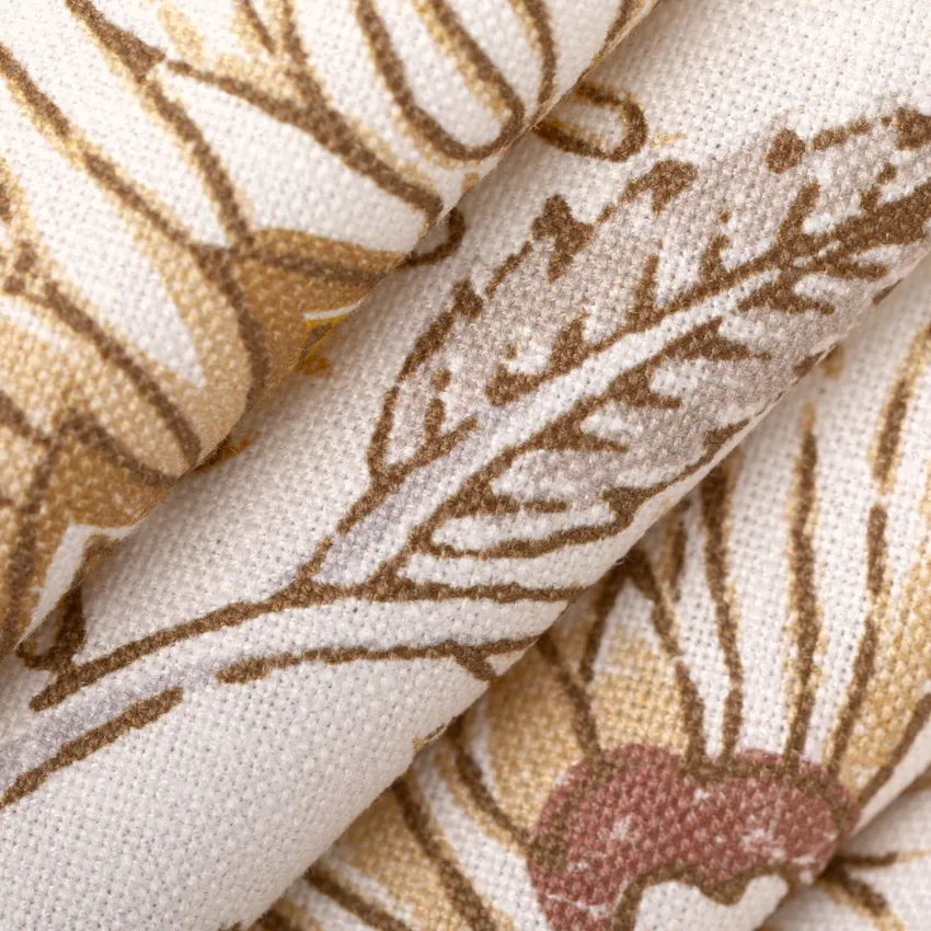 Sydney Sundial Gold & Yellow Floral Linen & Linen Looks Drapery and Upholstery Fabric by the Yard — Upholstery and Drapery Fabric