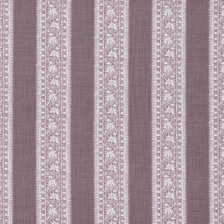 Abigail Lilac Purple Stripe Linen & Linen Looks Drapery and Upholstery Fabric by the Yard