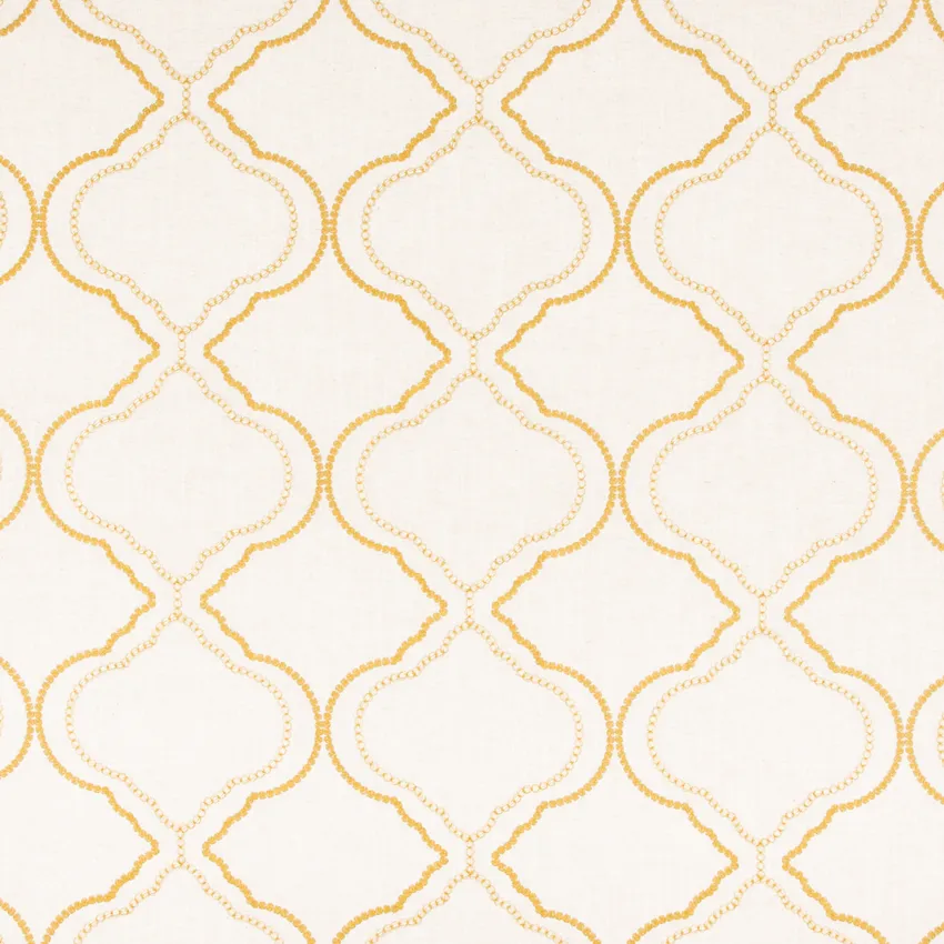Tara Daffodil Gold & Yellow Abstract & Geometric Embroidery Drapery and Upholstery Fabric by the Yard