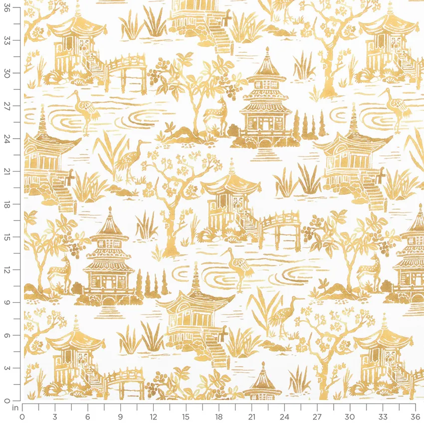 Niko Daylily Gold & Yellow Global Linen & Linen Looks Drapery and Upholstery Fabric by the Yard — Scale in inches