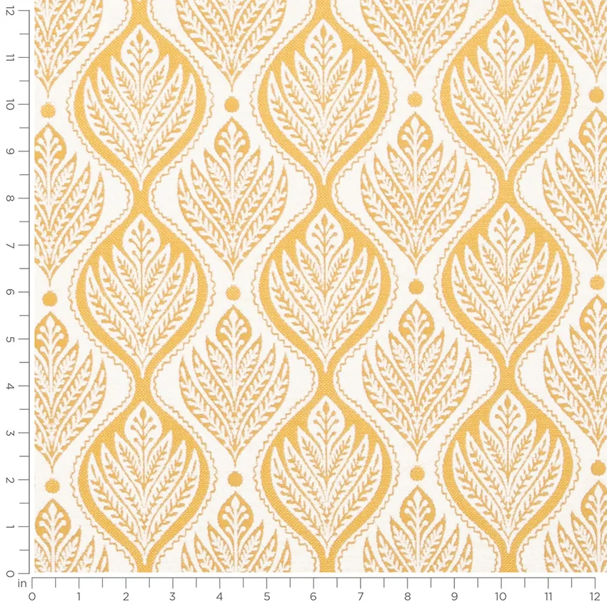Rachel Butter Gold & Yellow Abstract & Geometric Woven Patterns Upholstery Fabric by the Yard — Scale in inches