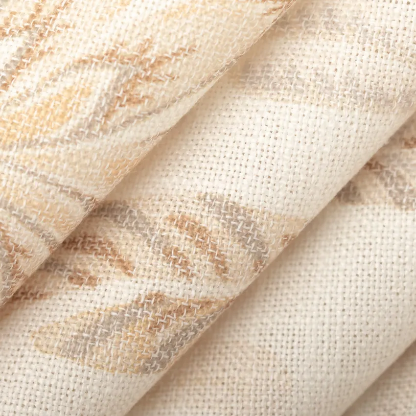 Jasmine Wheat Gold & Yellow Floral Linen & Linen Looks Drapery and Upholstery Fabric by the Yard — Upholstery and Drapery Fabric