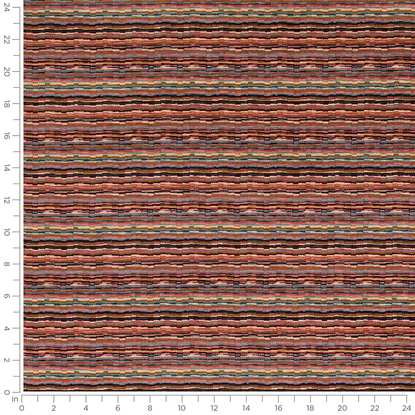 Mallory Fiesta Pink and Purple Abstract & Geometric Chenille Upholstery Fabric by the Yard — Scale in inches
