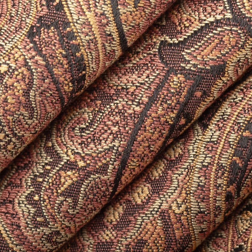 Octavia Burgundy Red & Burgundy Damask Woven Patterns Drapery and Upholstery Fabric by the Yard — Upholstery and Drapery Fabric