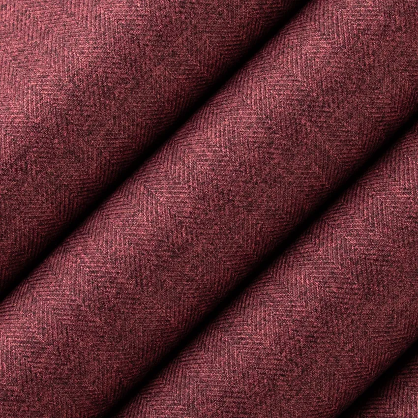 Carter Eggplant Purple Herringbone & Chevron Tweed & Textures Drapery and Upholstery Fabric by the Yard — Upholstery and Drapery Fabric