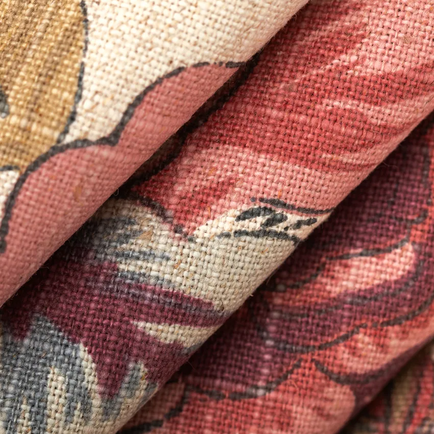 Antonia Rose Red & Burgundy Floral Linen & Linen Looks Drapery and Upholstery Fabric by the Yard — Upholstery and Drapery Fabric